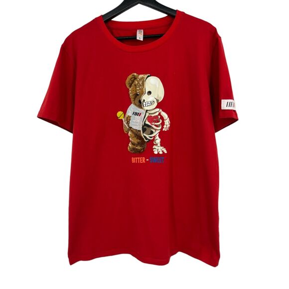 Fifth Loop bittersweet tee large mens skeleton bear graphic t-shirt red - Picture 7 of 11